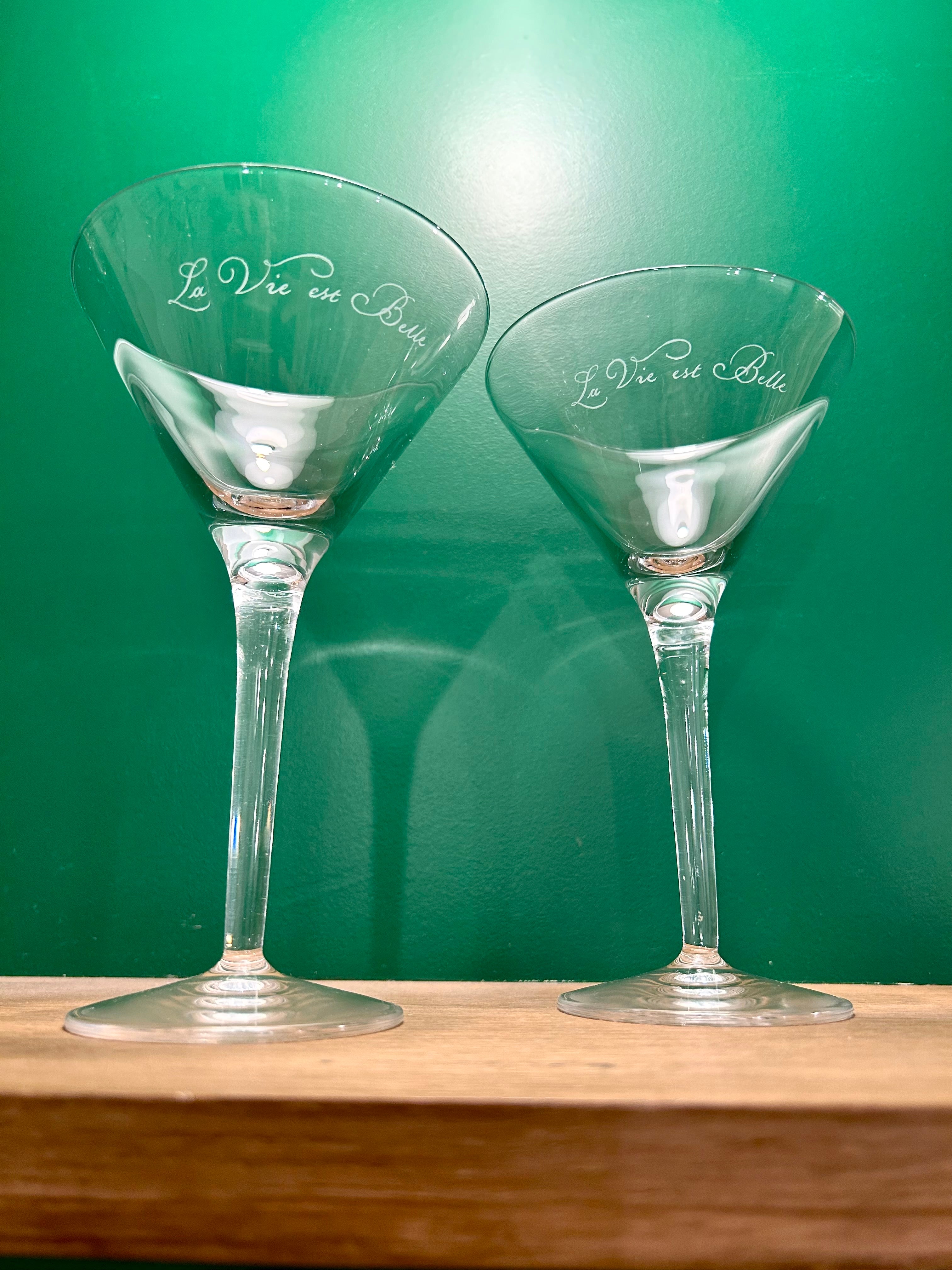 Duo verres cocktail « La vie est Belle » N°0007