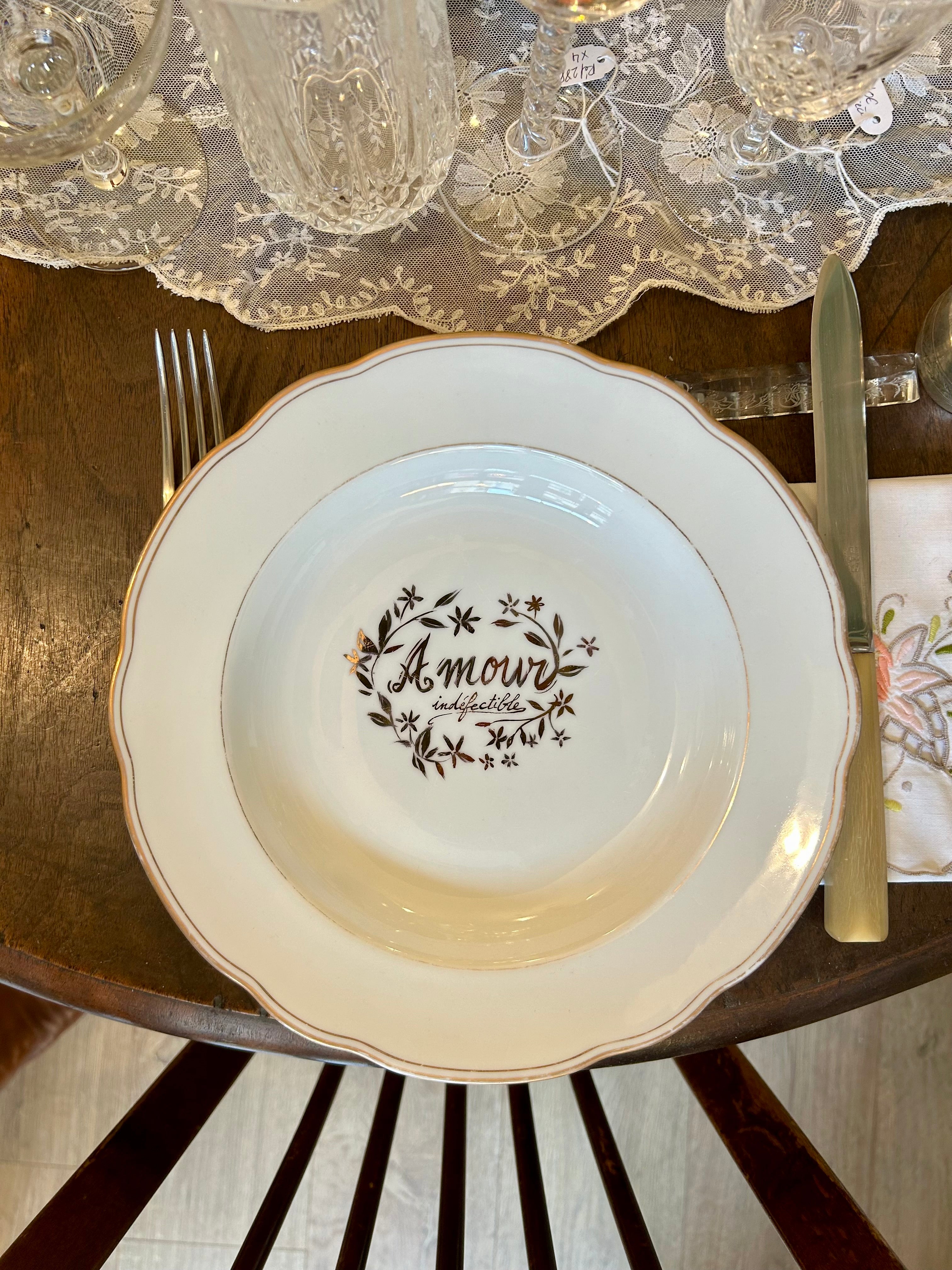 Assiette creuse « Amour indéfectible » N°0426