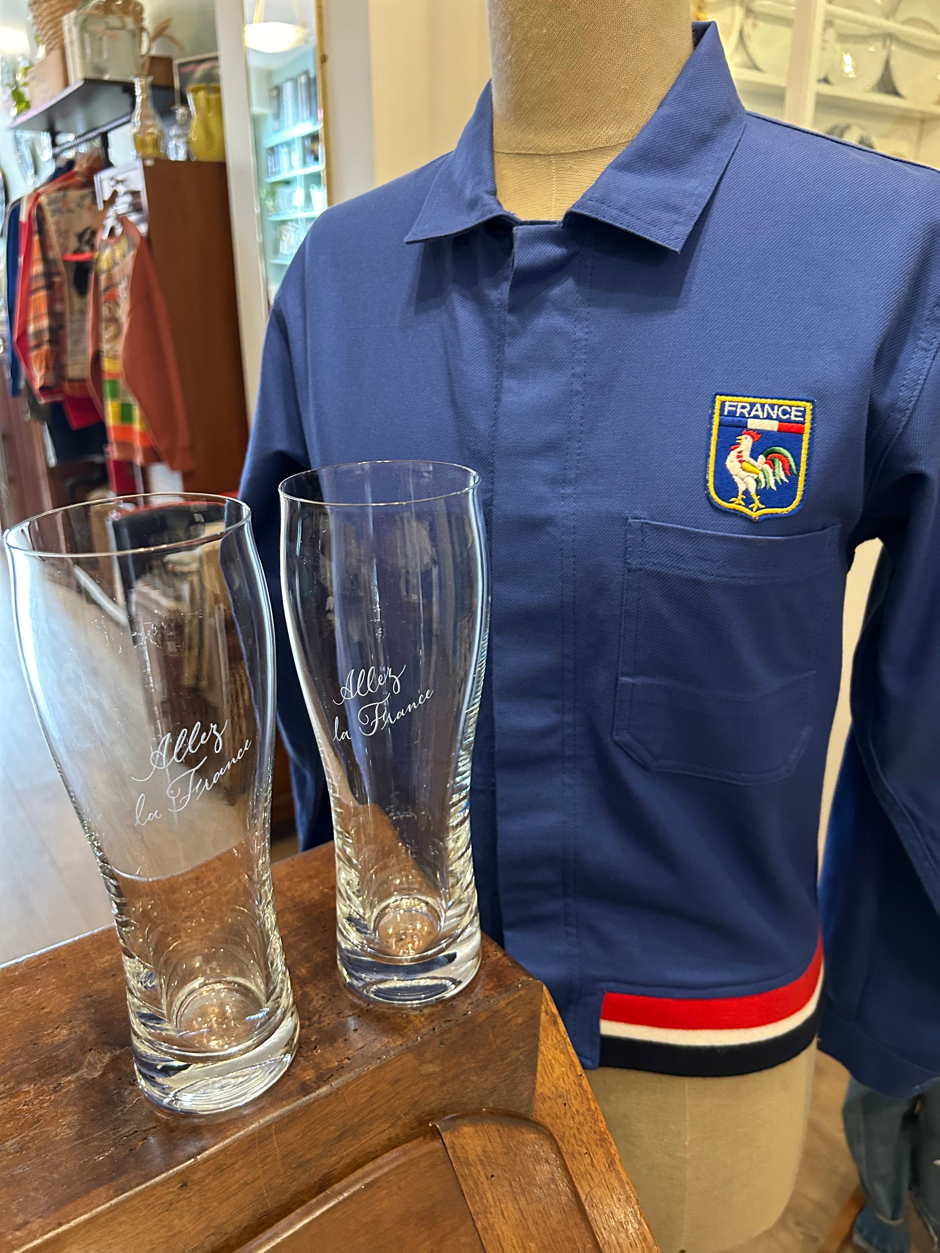 Duo verres à bière "Allez la France" N°0099