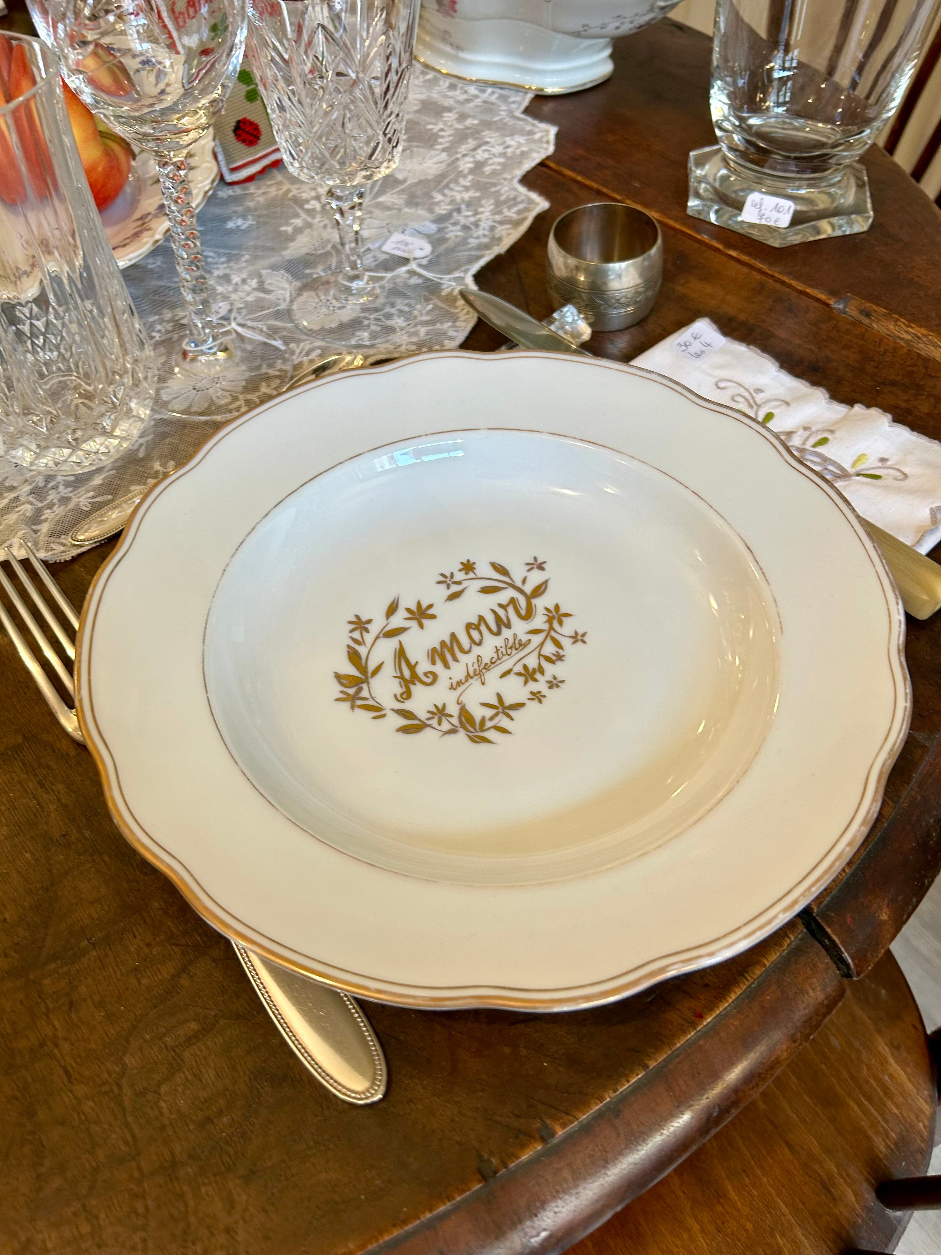 Assiette creuse « Amour indéfectible » N°0426