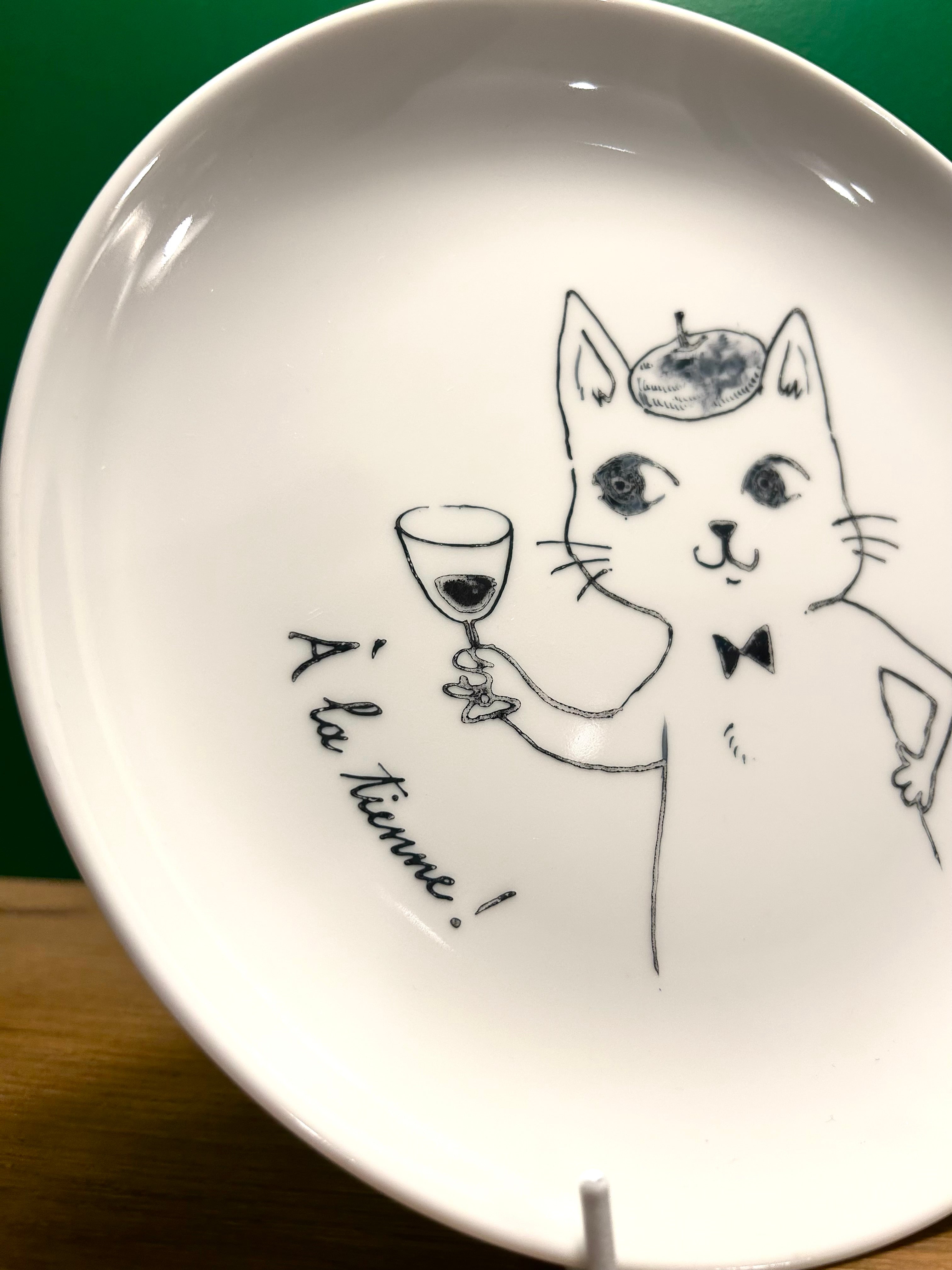 Petite assiette « Chat À la tienne ! » N°0554