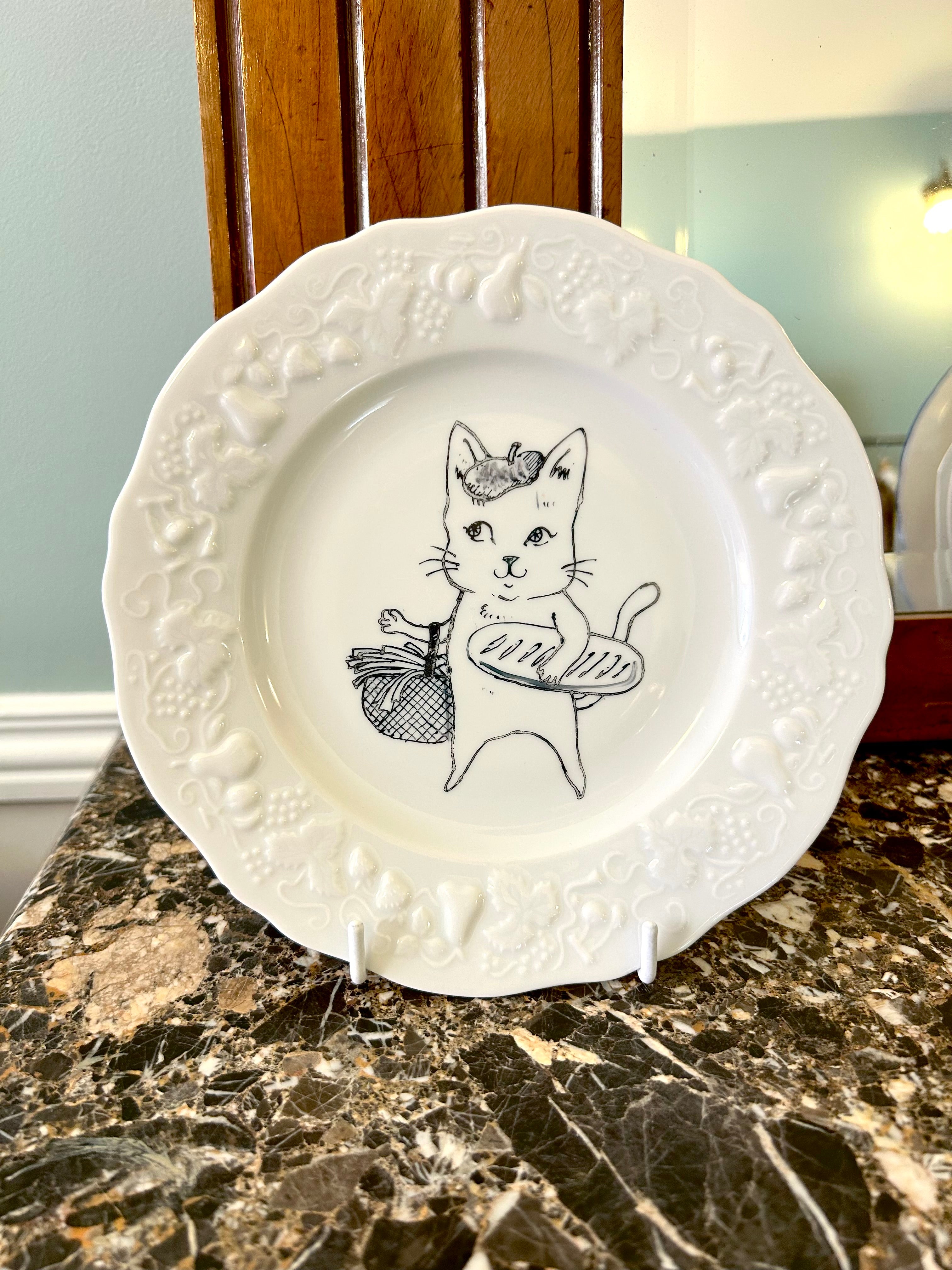 Petite assiette « Chat parisien » N°0555