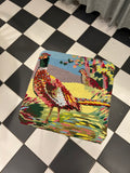 Tabouret Formica Tapisserie « Faisan » Nº0003