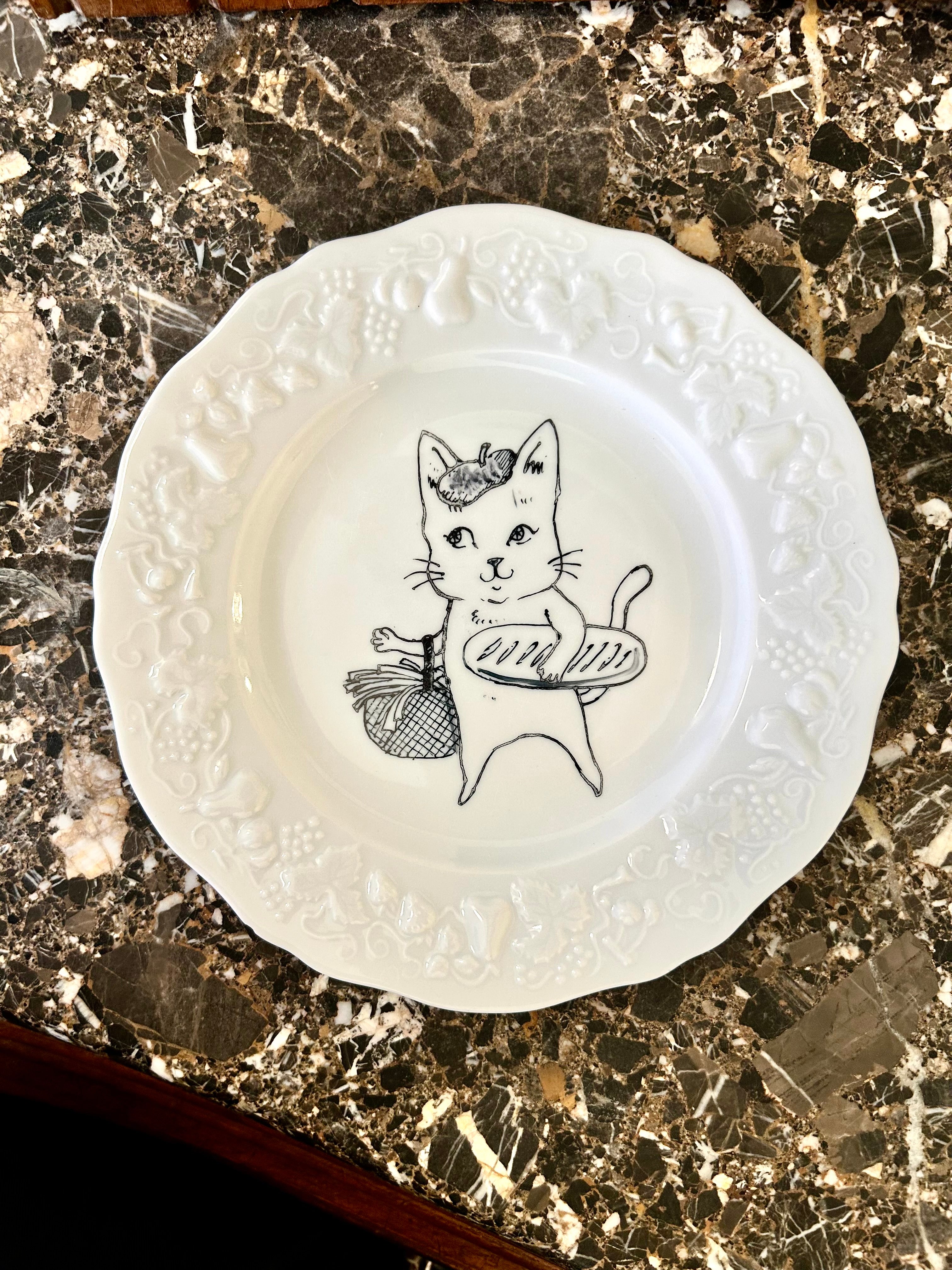 Petite assiette « Chat parisien » N°0555